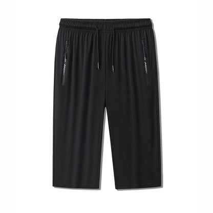 Men Casual Shorts Sweatpants Plus Size 3/4 Pants Quater Pants 110-175kg 1XL-7XL Loose Elastic Sport Pants Big Size Men Clothing