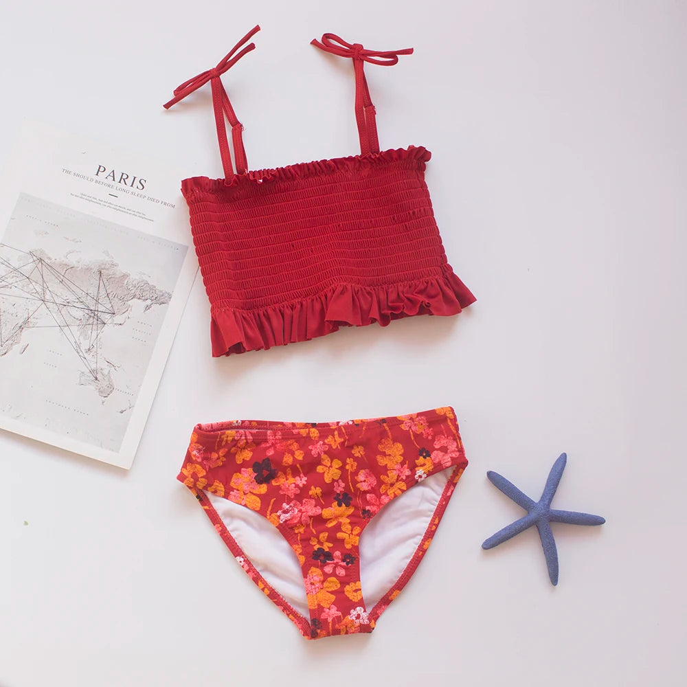 Multi Style Multi Colour Kids Girls Bikini Set 2025 New Print Girls Kids Swimwear Swimsuit Summer Children  Bathing Suit