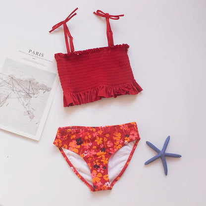 Multi Style Multi Colour Kids Girls Bikini Set 2025 New Print Girls Kids Swimwear Swimsuit Summer Children  Bathing Suit