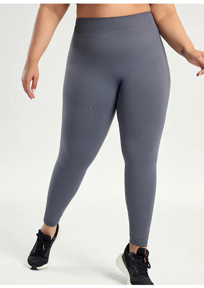 Yoga Pants for Women, Plus Size Running Leggings, High Waist Seamless Long Pants for Obese Fitness