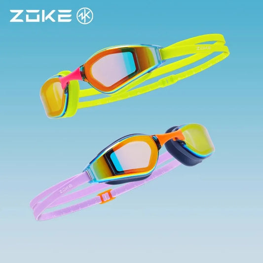 Professional Swim Goggles For Competition Zoke Electroplated Anti-Fog Swimming Goggles High-Definition Lenses With Clear Vision