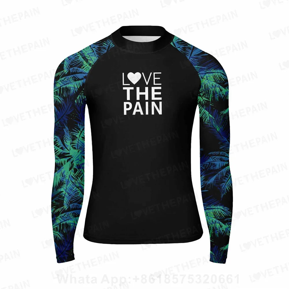 Men's Surfing Wear Swimming Diving T-Shirts Long Sleeve Rash Guard Swimwear Elasticity Beach Surfing Sun Protection Clothing