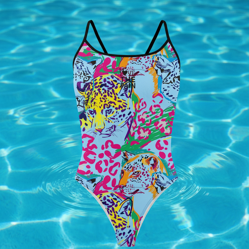 Love The Pain Ladies Thin Straps Swimsuit One-piece Triangle Athletic Sports Quick-drying Functional Training Swimsuit Women Bathers Pool Squad