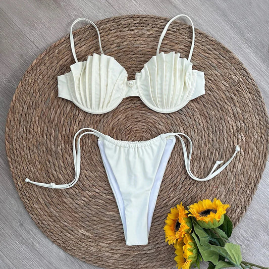 Shell Micro Bikini  Women Swimsuit Female Swimwear Thong Bikinis Set Brazilian Beach Wear Bathing Suit Biquini