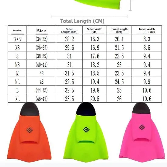 Professional Swimming Silicone Fin Classic Teen for Adults And Children Durable Comfortable Footwear for Aquatic Sports