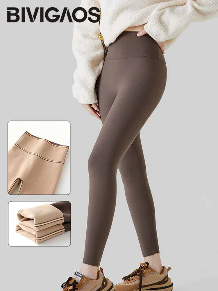 Autumn High Waist Seamless Rabbit Fleece Shark Leggings Women Winter Clothes Warm Leggings Slim Casual Leggings