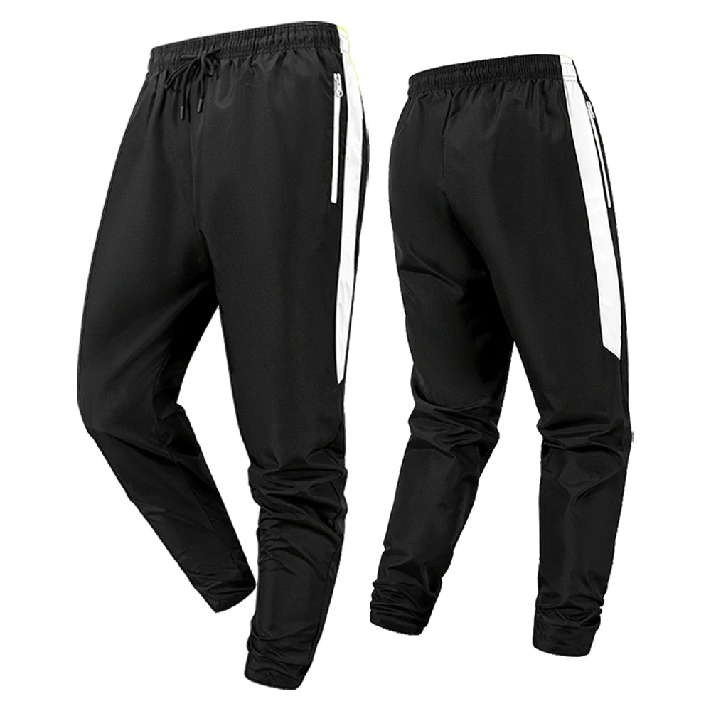 Men's Side Stripe Color Block Track Pants with Elastic Drawstring Solid Color Casual Athletic Joggers for Gym & Daily Gym