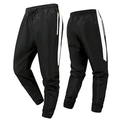 Men's Side Stripe Color Block Track Pants with Elastic Drawstring Solid Color Casual Athletic Joggers for Gym & Daily Gym