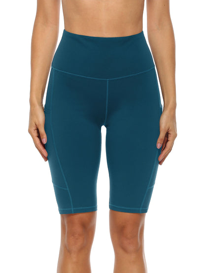 Anfilia Women Yoga Shorts Jogging  Running Sports Shorts  High-waist with Side Pockets Workout Shorts