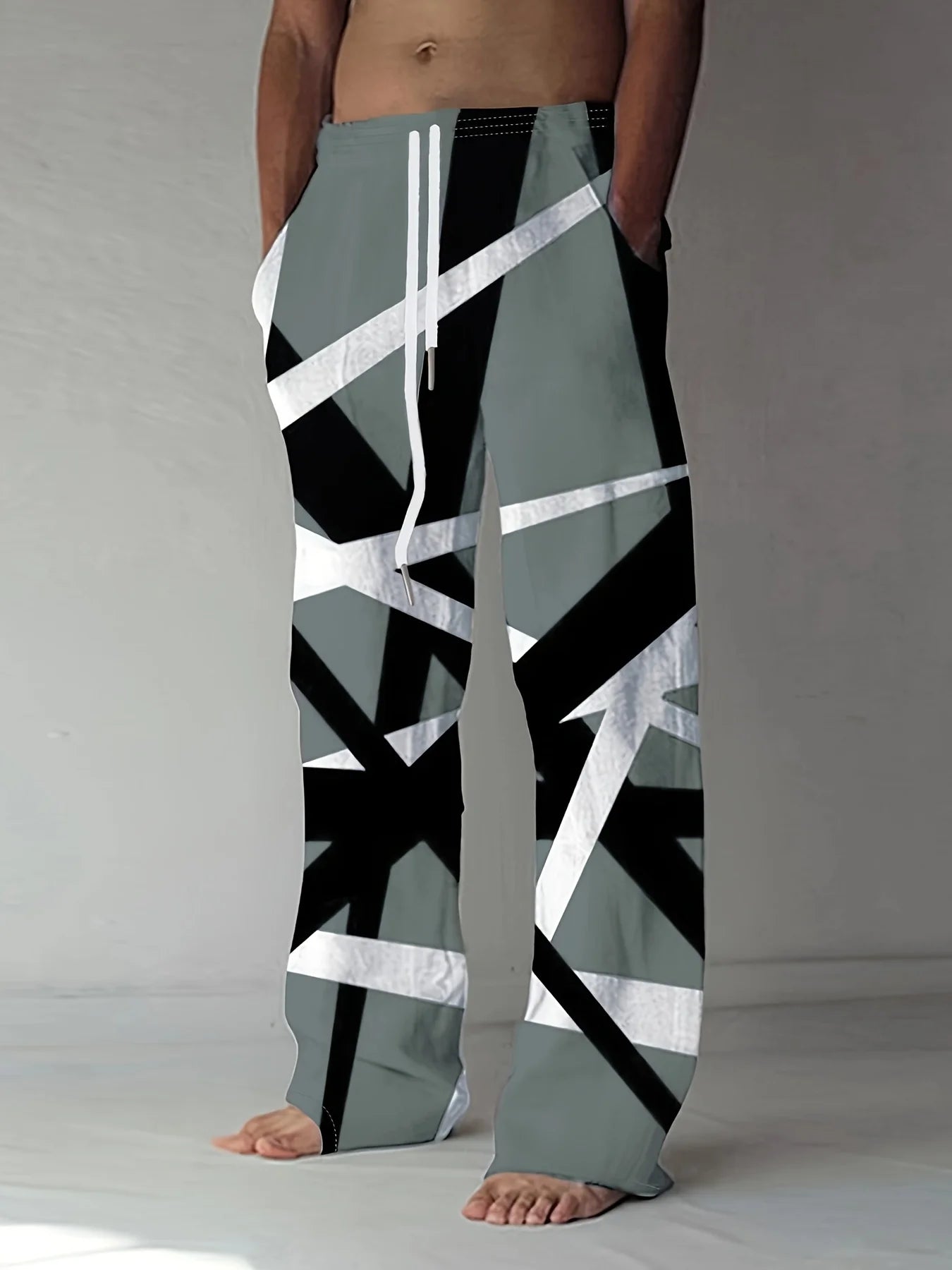 Oversized Casual Pants, Drawstring Wide-legged Pants, European And American Popular Urban Fashion Pants, Spring And Summer Pants