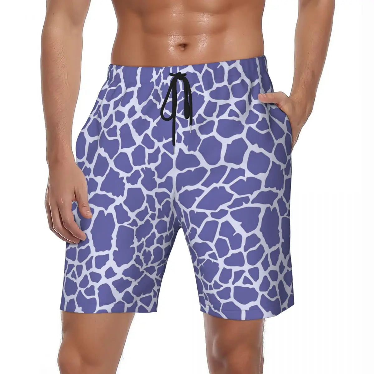 Rainbow Giraffe Board Shorts Summer Animal Print Board Short Pants Men Printed Running Surf Breathable Swim Trunks