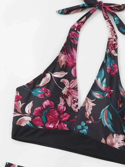 Push Up Bikinis Set Swimwear Women Leaf Print Swimsuit Summer Beach Wear Tankini Bathing Suit