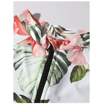 Print Girls One Piece Swimsuit 8-12 Year Kids Swim Suit Teenage Children's Swimwear Long Sleeve Surfing Bathing Suits Beach