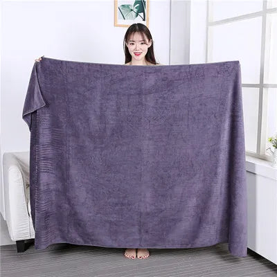 Larger thicker increase microfiber bath towel, absorbent ,quick-drying, super soft hotel bath towel to wear bath towel