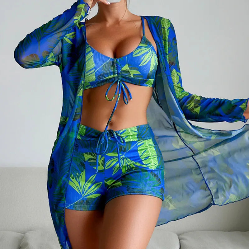 Bikinis Female Swimsuits Women Three-Piece Swimwear Beach Swimming Wear Bathing Suits Brazilian Bikini Set Pool Bather