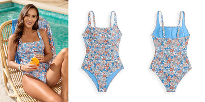 Floral One Piece Swimsuits Closed Women's Swimwear Push Up For Swimming Wear Body Bathing Suits Beachwear Pool Bather
