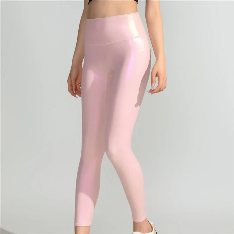 Women Yoga Colorful Light Feeling Leggings Outdoor Sports Running Gym Fitness Workout Pants Breathable Elastic High Waist Pants