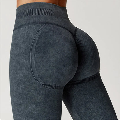 Yoga Pants Leggings Women Seamless Sports Yoga Pant High Waist Ribbed Gym Clothes Fitness Workout Wear Scrunch Bum Tights XP264