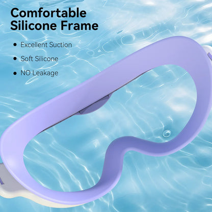 Kids Swimming Goggles Large Frame Wide View Clear Vision Anti-Fog Anti-UV No Leaking Waterproof Quick Adjustable Child Age 6-15