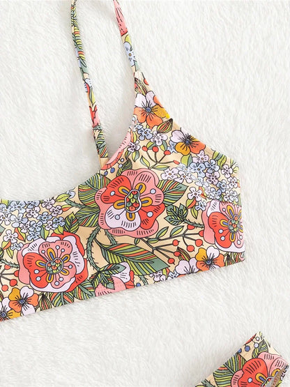 Floral Print Brazilian Bikini Women Swimwear Female Swimsuit Two-pieces Bikini Set Bather Bathing Suit Swim Summer Beach Wear