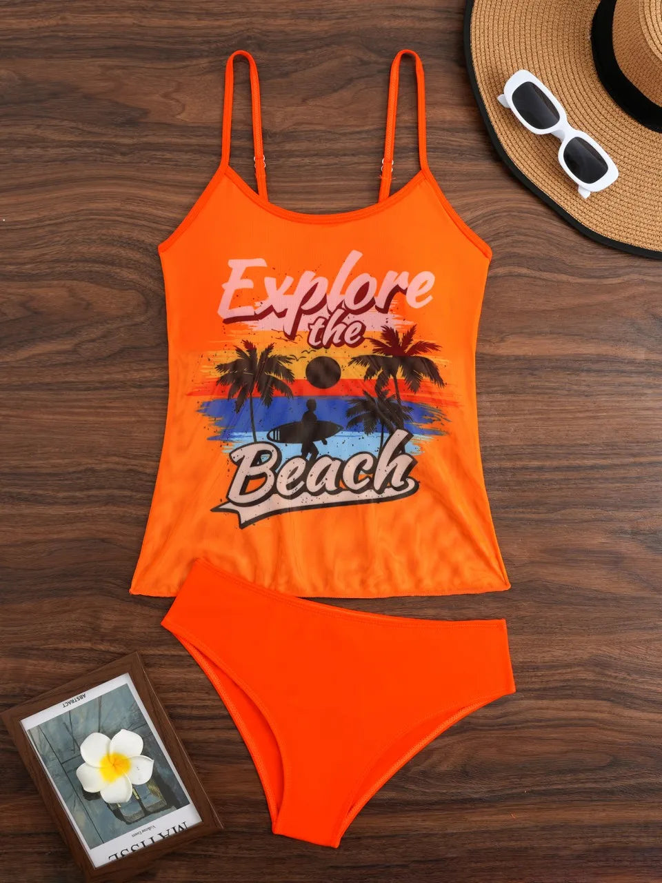 Strappy Two Pieces Women Mesh Printed Swimsuit Sheer Swimwear Female Triangle Bathing Swimming Suit Padded Beachwear