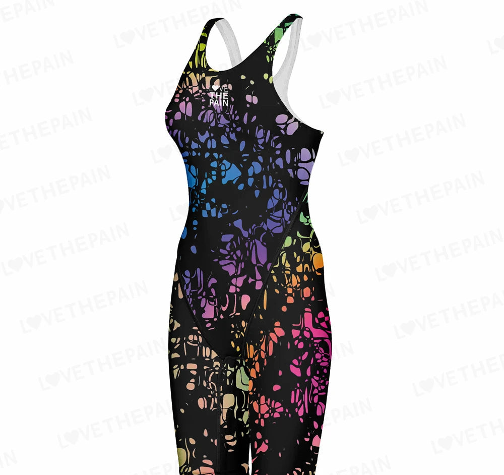 Competition Training Back Tech Suit Swimsuit Neck To Knee Women's Open Back Comfort Straps Swimsuit One-piece Jumpsuit Swimsuit