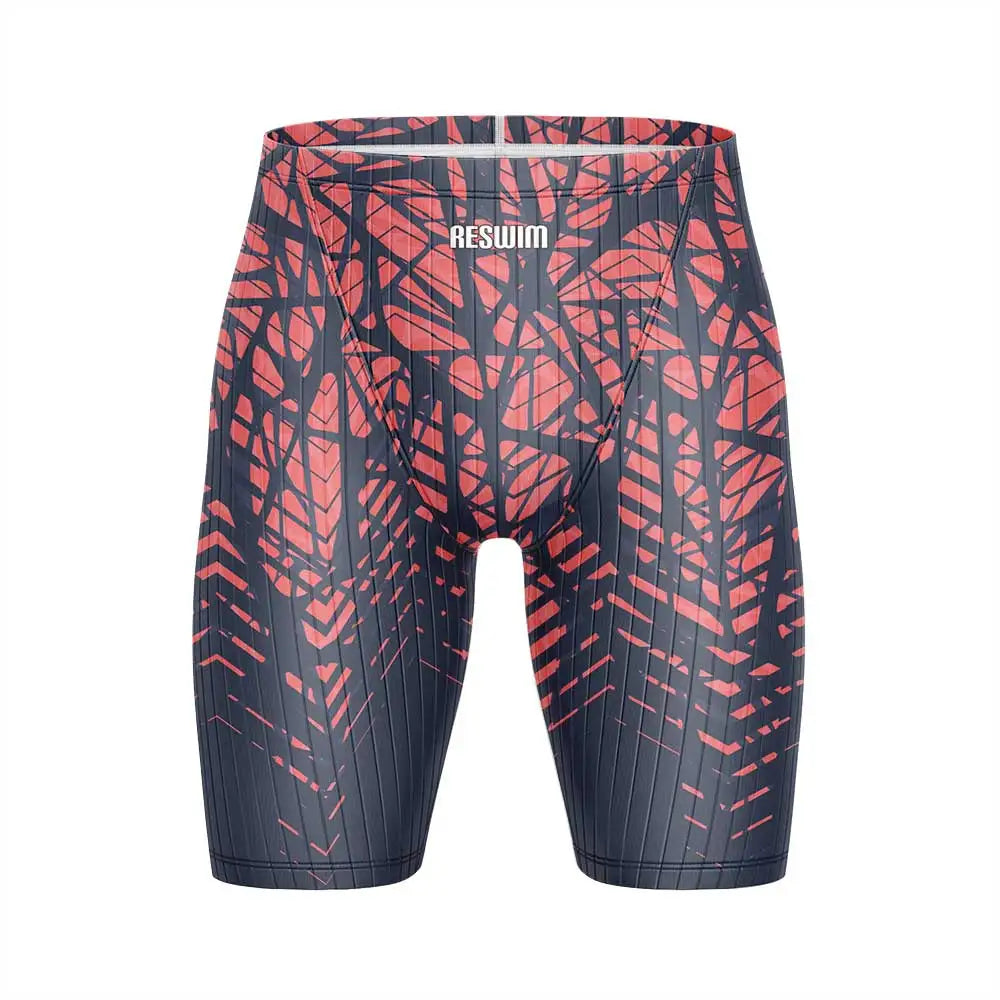 Men's Swim Jammer Swimsuit Swimming Trunks Beach Tights Shorts Athletic Training Swimwear Pool Suit Running Surfing Pants