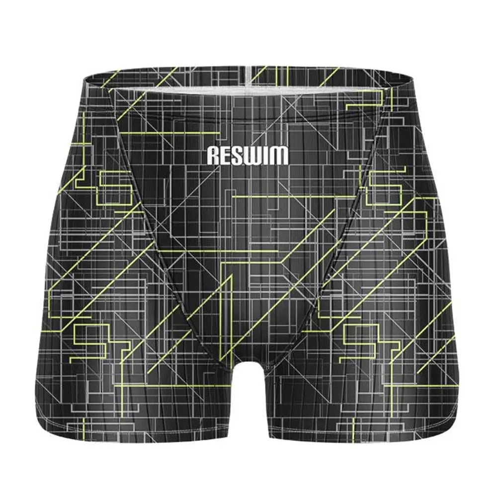 Men's Swim Jammer Swimsuit Shorts Swimming Trunks Athletic Training Swimwear Man Endurance Beach Tights Swimsuit Size 6XL