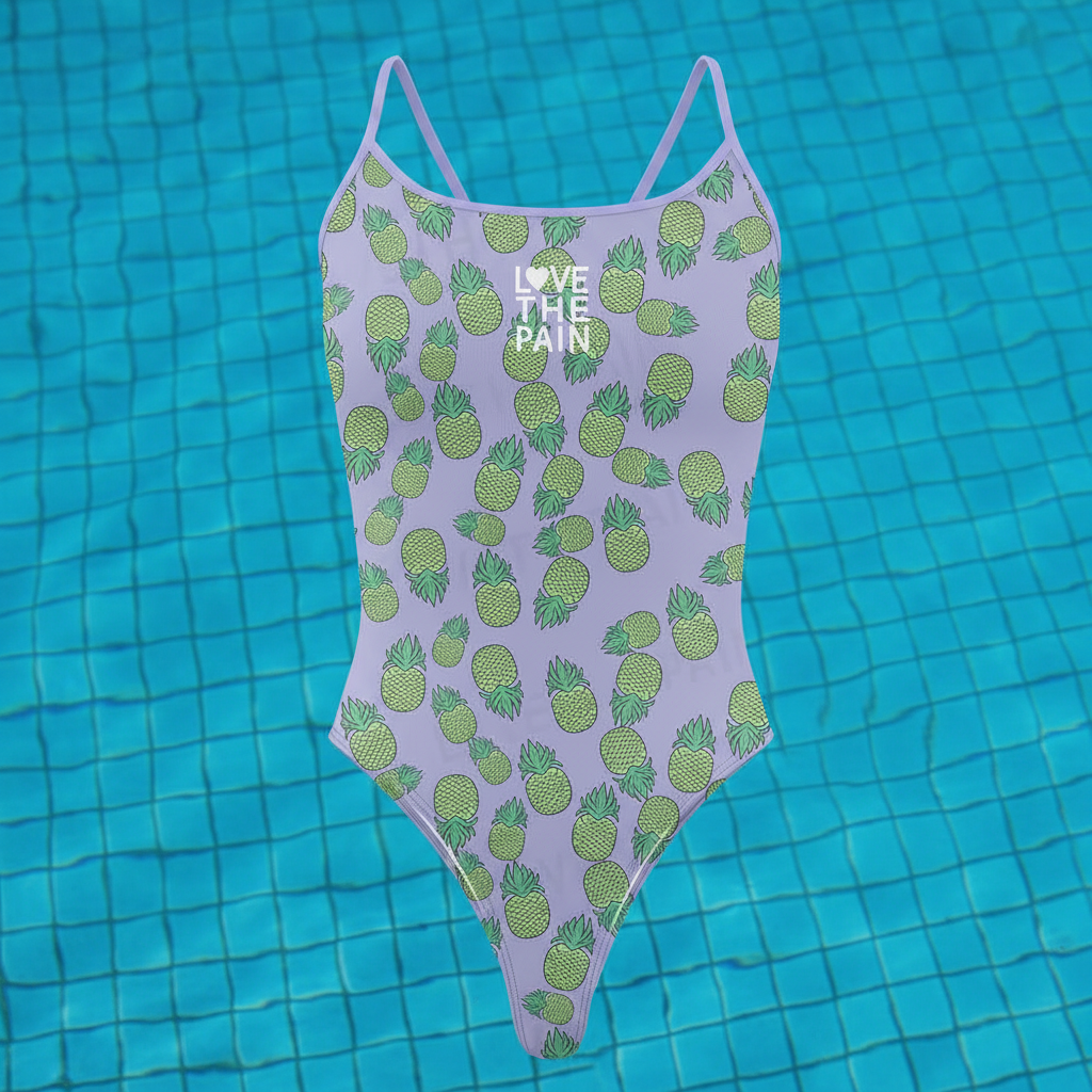 Love The Pain Women One-Piece Swimsuit Pool Bathers Squad Back Monokini Bathing Suits Beachwear Triathlon Functional Training Swimwear