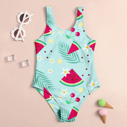 Summer Fashion Children's Swimsuit Cute 3D Printed Girl's Swimsuit Cartoon Trendy Beach Party Vacation Comfortable Diving Sports