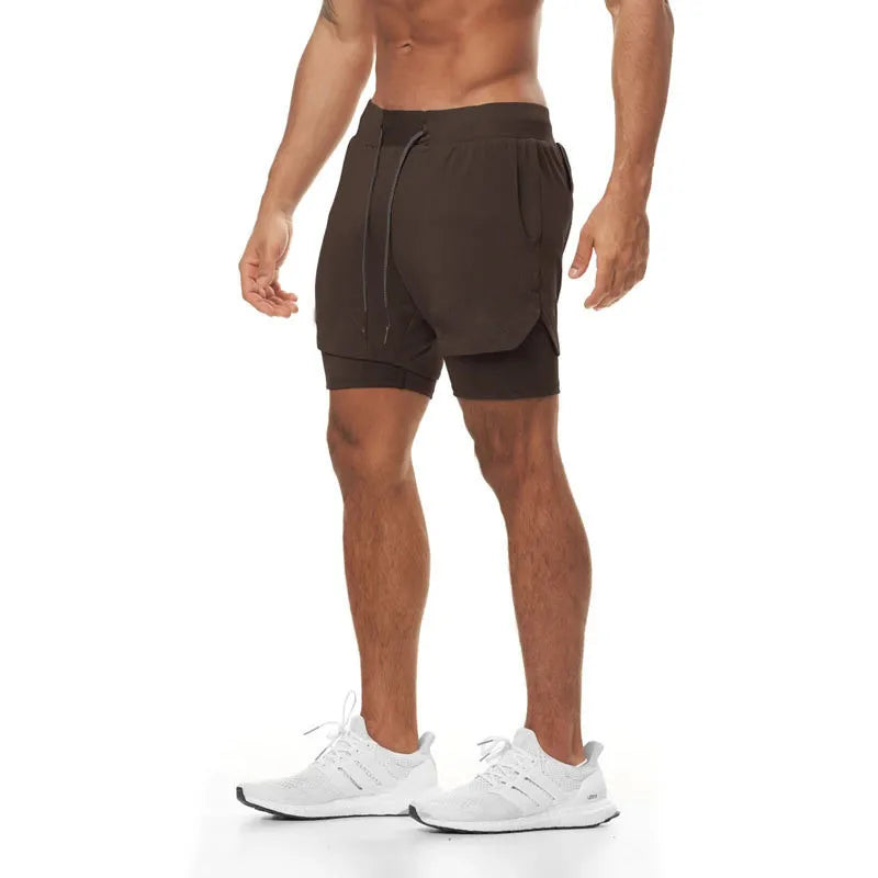 M-5XL  Jogger Shorts Oversized Men 2 In 1 Short Pant Gyms Fitness Built-in Pocket Quick Dry Running Shorts Man Athletic Shorts