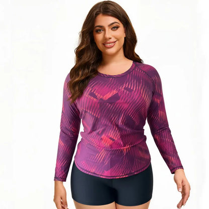L-4XL Plus Size High Waist Tankini Women's Push Up Large Size 3XL 4XL Swimsuit Summer Tummy Control Swimwear Tankini Rash Guard Sets