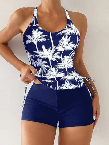 Tankini Two Piece Swimsuit Women Printed Swimwear Female Bathers Bathing Swimming Swim Suit Beach Wear XXL