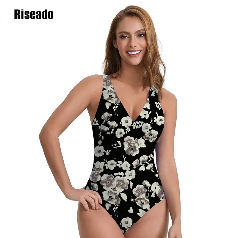 Women's One Piece Swimsuits Tummy Control Front Cross Back Bathing Suits Sexy High Waist Slimming V Neck Swimwear