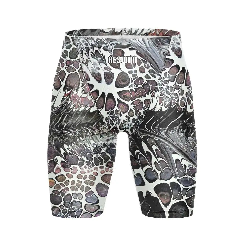 Summer Men's Printing Swim Jammer Shorts Athletic Training Swimsuit Beach Swimming Trunks Swimwear Lycra Tights Surfing Shorts
