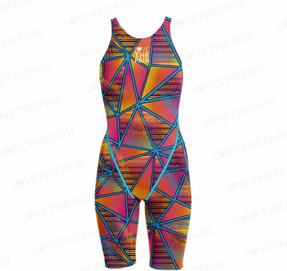 Competition Training Back Tech Suit Swimsuit Neck To Knee Women's Open Back Comfort Straps Swimsuit One-piece Jumpsuit Swimsuit