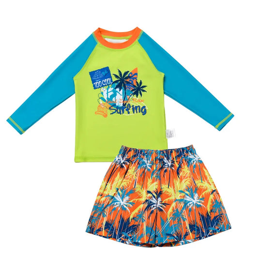 Children's Swimwear Boys Girls Two-Piece Coconut Beach Pants Baby Set Small Medium Large Kids Sun Protection Swimming Suit Gear