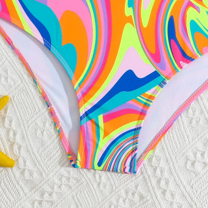 Girls Swimsuits Children Fashion One-piece Costume 8-12Y Kids Summer Pool Swimming Clothing Print Swimwear