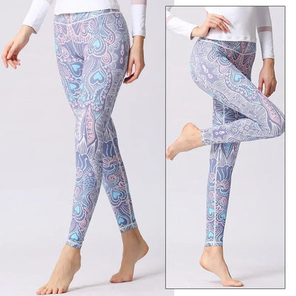 Cloud Hide Yoga Pants Sports Leggings Women High Waist Trainer Long Tights Flower Push Up Running Trouser Workout S- XL