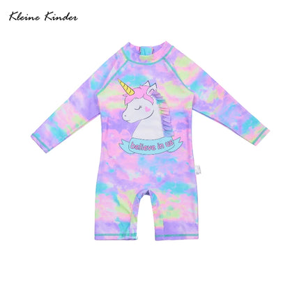 Swimsuit Girl UPF50+ Kids Swimwear for Girls Long Sleeve 1-Piece Children Swimming Bathing Suit Rash Guard Seaside Beach Clothes