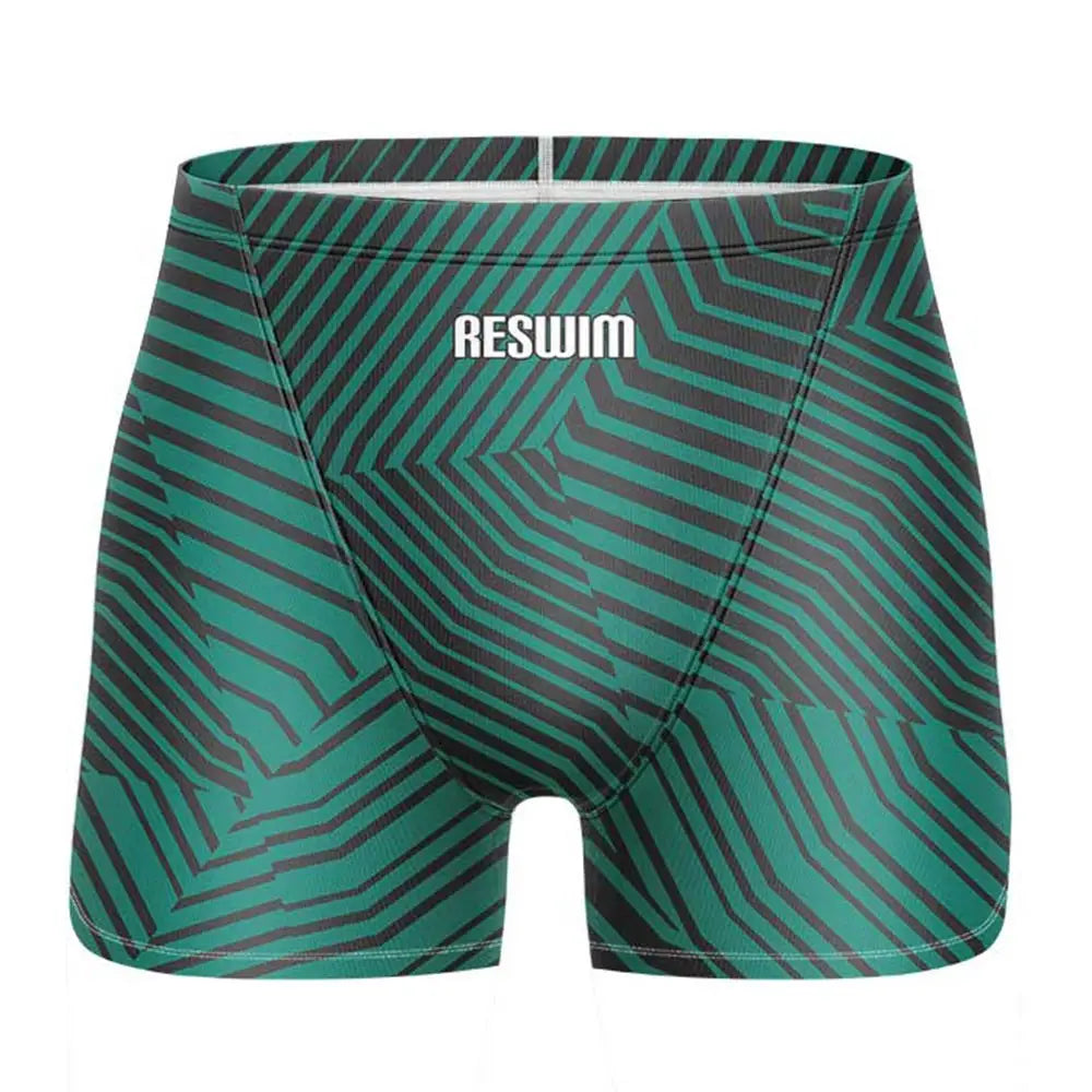 Men's Swimming Trunks Swim Jammer Swimsuit Shorts Athletic Training Swimwear Summer Beach Tights Surfing Pants Bathing Suit