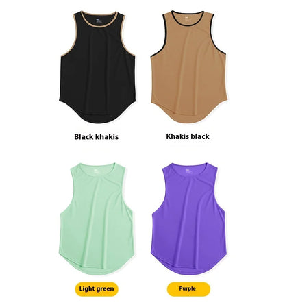 Men's Quick-Drying Sport T-shirt for Fitness and Marathon Workout Sleeveless Basketball Vest Loose Running Tank Top