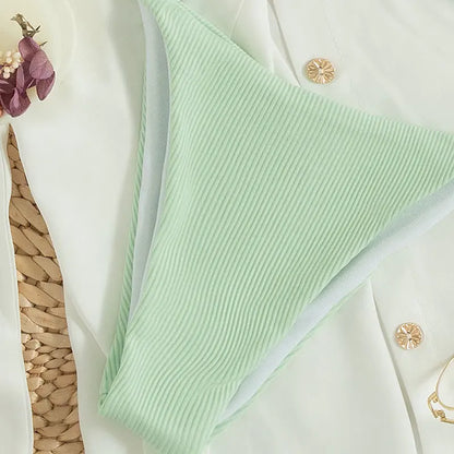 11 Colors Women Simple Solid Color Halter Bikini Swimsuit High Waisted Lace Up Beach Bathing Suit Special Pin Stripe Fabric