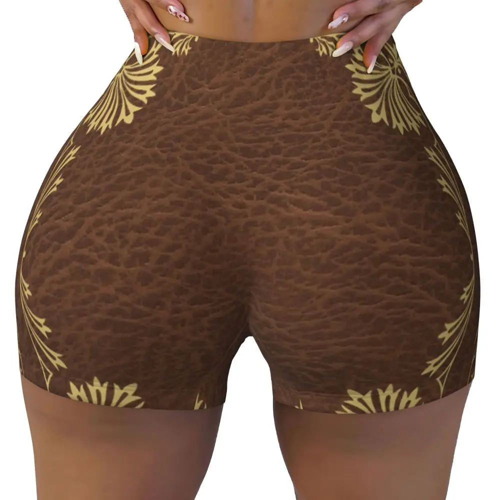 Color Pattern Black And White Pattern Yoga Shorts