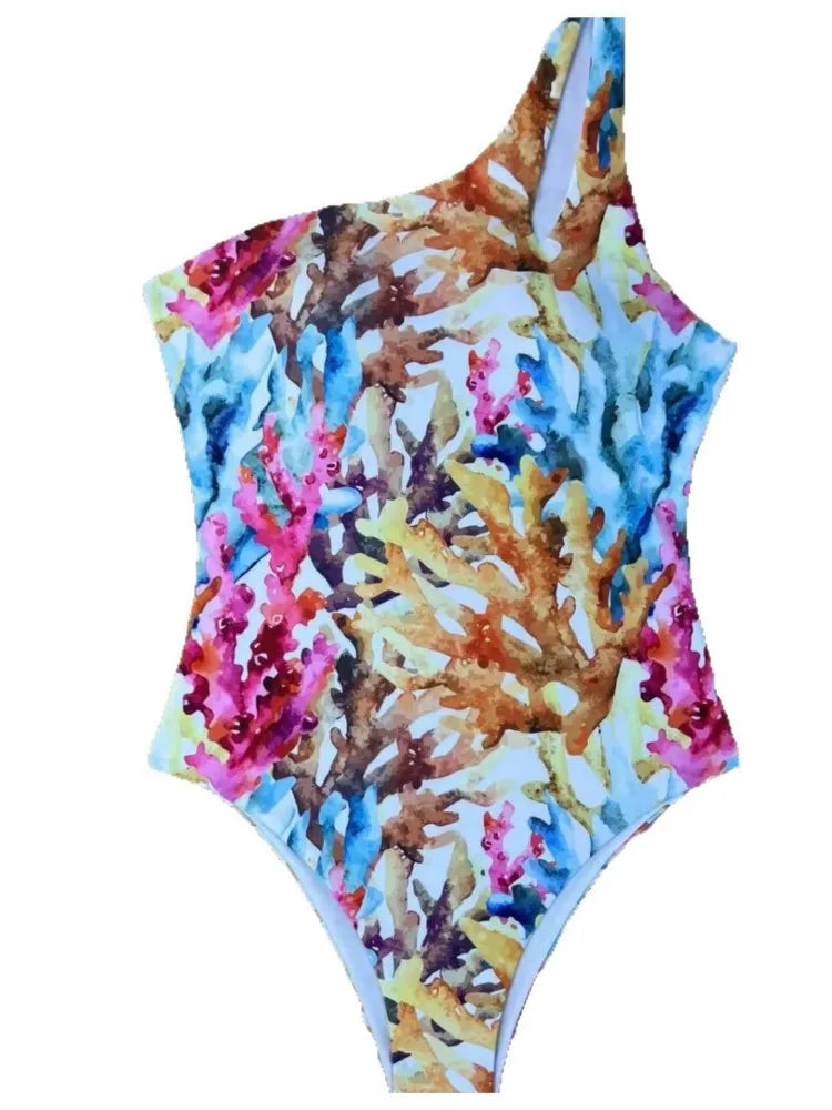 One Piece Swimsuit One Shoulder Strap Women Summer Bathing Suit Swimwear Women Beach Swimming Suit For Female