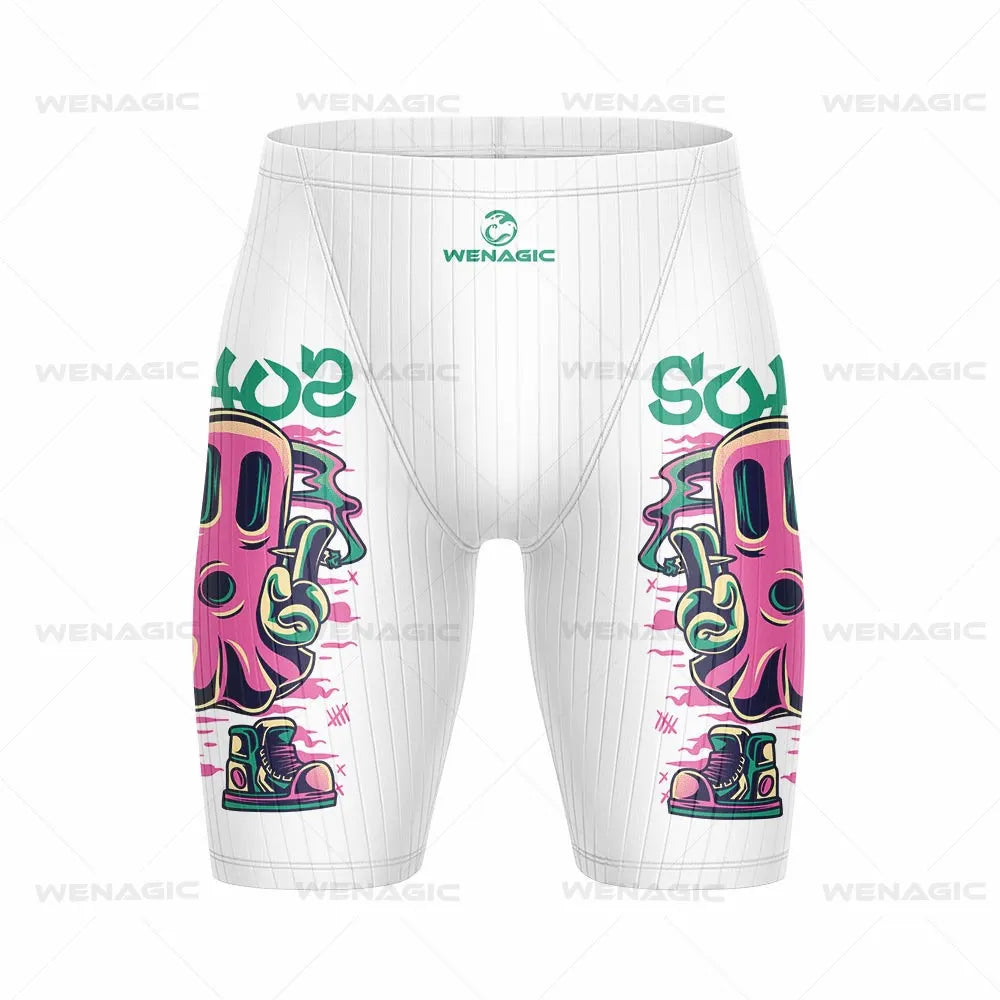 Men's Swimming Jammer Swimwear Endurance Athletic Training Swimsuit Summer Beach Swimming Trunks Diving Surf Tight Shorts