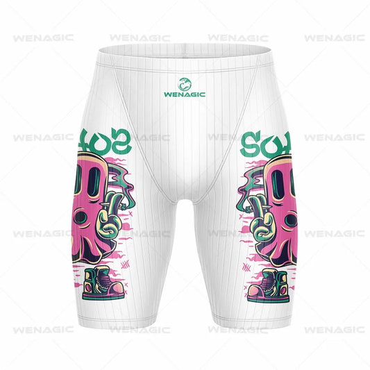 Men's Swimming Jammer Swimwear Endurance Athletic Training Swimsuit Summer Beach Swimming Trunks Diving Surf Tight Shorts