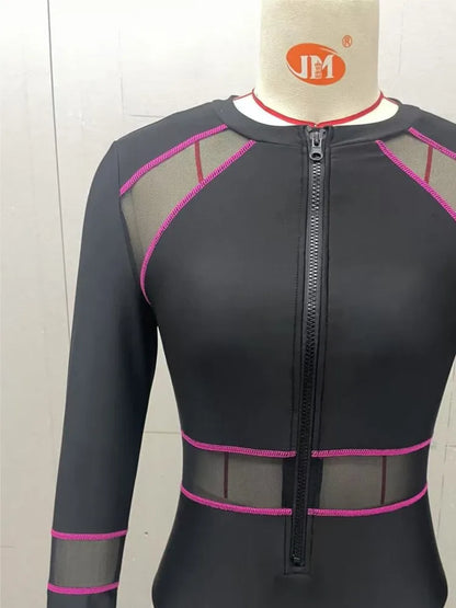 Rash Guard High Waist Swimsuit Women Summer Bathing Suit Long Sleeve Swimwear Women Beach Swimming Suit For Female