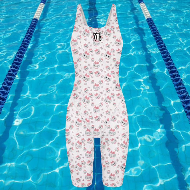 Love The Pain Female One Piece Swimsuit Bodysuit Multifunctional Training Professional Sports Competition Swimwear Bathing Suit