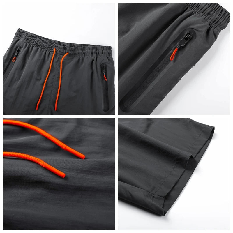 (S-3XL)Mens Quick-Dry Waterproof Surf Trunks - 5" Breathable Swim Shorts with Zipper Pockets Lightweight Nylon Beach Shorts